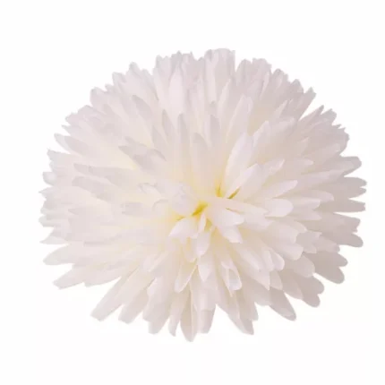 Cap de crizantema din matase, 21cm - Alb