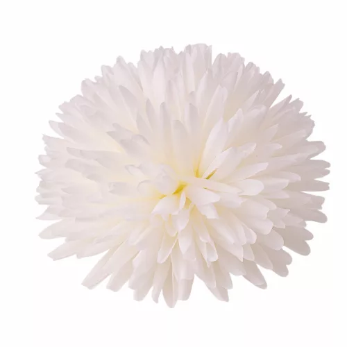 LD053-01 Cap de crizantema din matase, 21cm - Alb