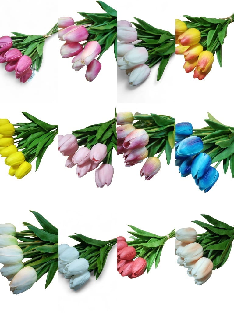 lalele Buchet de lalea real touch, 10 fire, 33.5cm