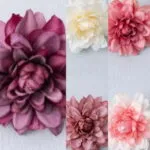 Cap dalie matase 8 cm/12 buc