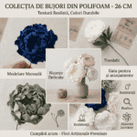 Flori de polifoam Bujori 26 cm/12buc