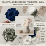 Flori de polifoam Bujori 26 cm/12buc
