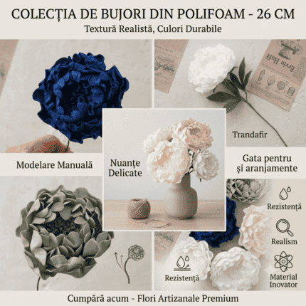 Flori de polifoam Bujori 26 cm/12buc