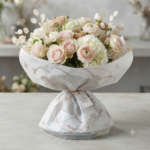 Hartie florala impermeabila Honesty alb 70×70cm/10buc