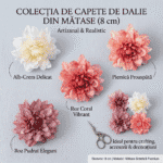 Cap dalie matase 8 cm/12 buc