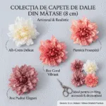 Cap dalie matase 8 cm/12 buc