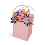 Pungă din carton pentru flori Trianon 15x15x16.5cm/10 buc – Roz Pudră