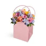 Pungă din carton pentru flori Trianon 15x15x16.5cm/10 buc – Roz Pudră