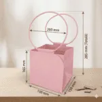 Pungă din carton pentru flori Trianon 15x15x16.5cm/10 buc – Roz Pudră