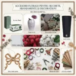 Accesorii florale pentru buchete, aranjamente și decorațiuni